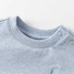 Dave&Bella Baby Boys Autumn Soft Indoor Cotton Blue One-Pieces Rompers