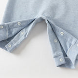 Dave&Bella Baby Boys Soft Indoor Cotton Blue One-Pieces Rompers