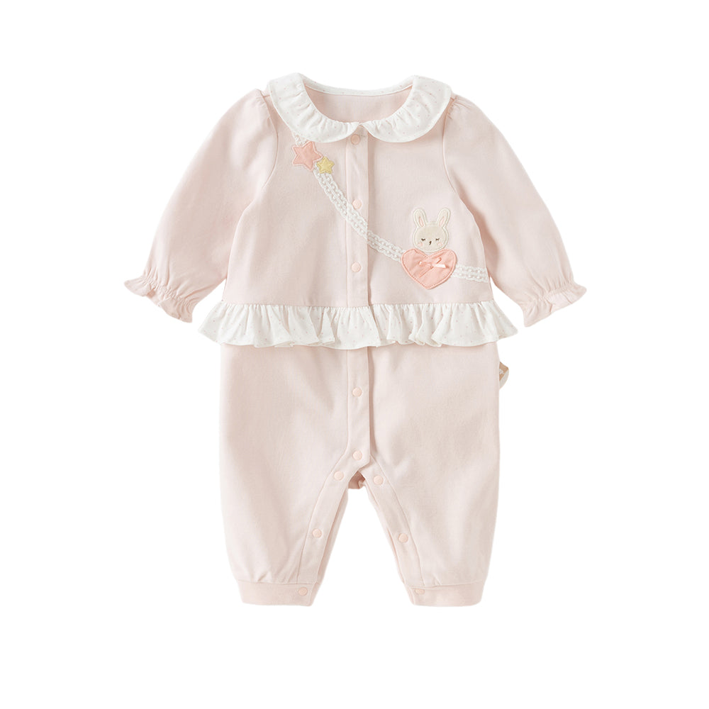 Dave&Bella Baby Girls Autumn Cotton Light Pink Sweet Romper