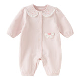 Dave&Bella Baby Girls Sweet Cotton Light Pink Bodysuits Romper Crawling Suit