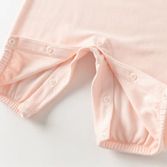 Dave&Bella Baby Girls Autumn Ligt Pink Cotton Comfortable One-Pieces Romper