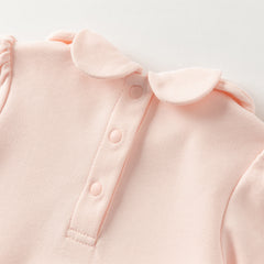 Dave&Bella Baby Girls Autumn Ligt Pink Cotton Comfortable One-Pieces Romper