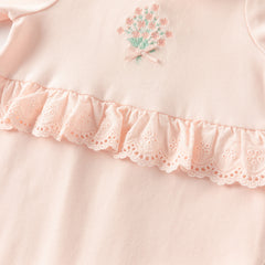 Dave&Bella Baby Girls Autumn Ligt Pink Cotton Comfortable One-Pieces Romper