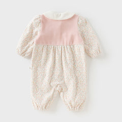 Dave&Bella Newborn Girls Autumn Pink Floral Baby One-Pieces Romper