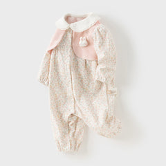 Dave&Bella Newborn Girls Autumn Pink Floral Baby One-Pieces Romper