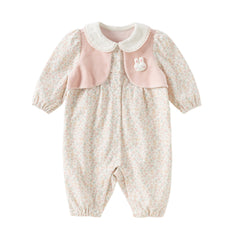 Dave&Bella Newborn Girls Autumn Pink Floral Baby One-Pieces Romper