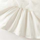 Dave&Bella Toddler Girls Beige Organza Tulle Princess Wide-skirted Dress