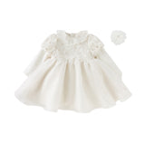 Dave&Bella Toddler Girls Beige Organza Tulle Princess Wide-skirted Dress