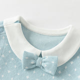 Dave&Bella Newborn Boys Light Blue Indoor Cozy Baby One-Pieces Romper