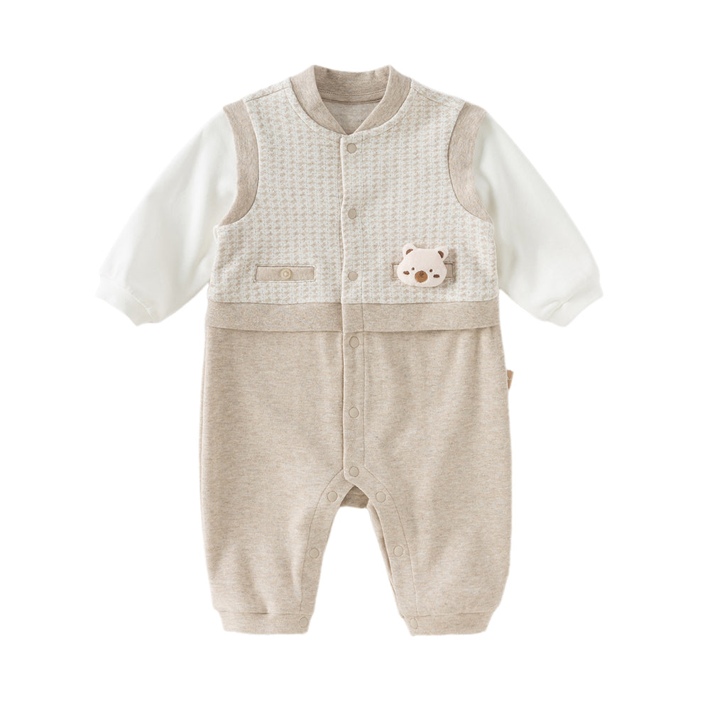 Dave&Bella Baby Boys Khaki Indoor Romper
