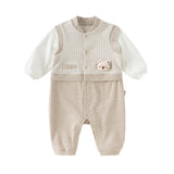Dave&Bella Baby Boys Khaki Indoor Romper