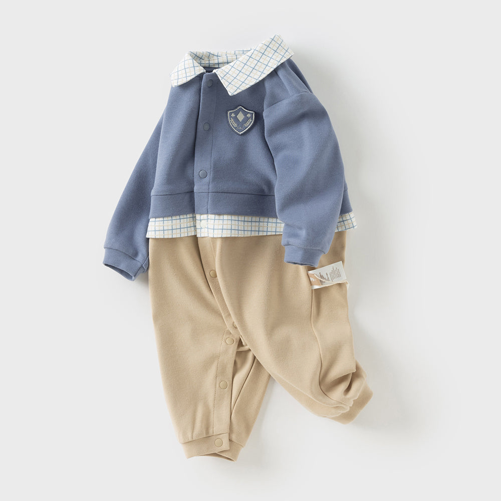 Dave&Bella Baby Boys Dark Blue Formal One- Pieces Romper