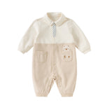 Dave&Bella Baby Boys Cotton Light Khaki Indoor Romper