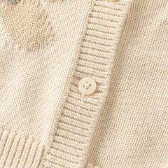 Dave&Bella Kids Girls Autumn Apricot Floral Sweater Cardigans Coats