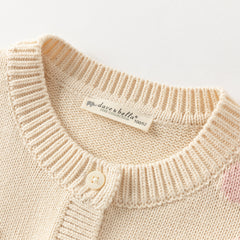 Dave&Bella Kids Girls Autumn Apricot Floral Sweater Cardigans Coats