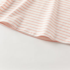 Dave&Bella Toddler Girls Autumn Sweet Pink White Striped Polo T-Shirts Tops