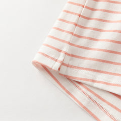 Dave&Bella Toddler Girls Autumn Sweet Pink White Striped Polo T-Shirts Tops