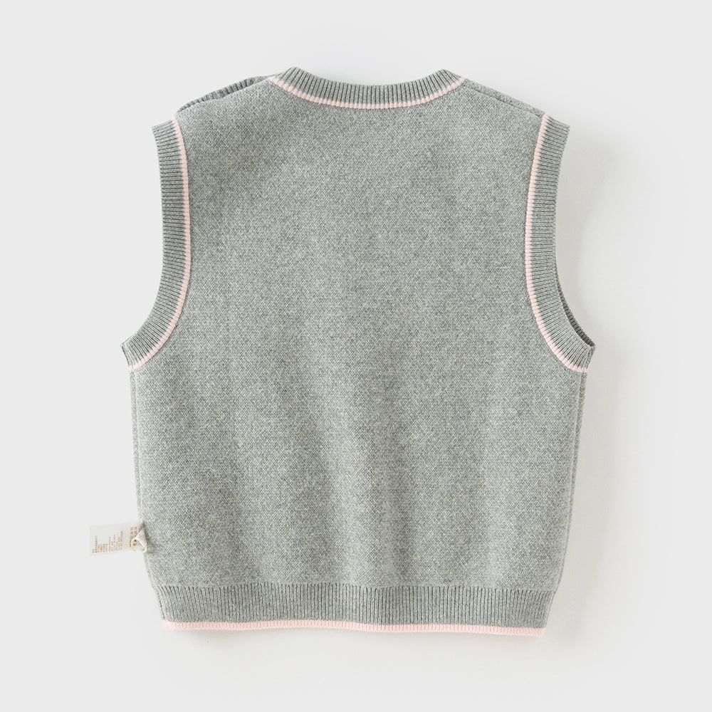 Dave&Bella Kids Girls Cute Grey Sleeveless Bear Print Vest Tank Tops