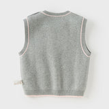 Dave&Bella Kids Girls Cute Grey Sleeveless Bear Print Vest Tank Tops