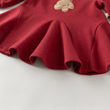Dave&Bella Toddler Girls Red Cute Bear A-line Princess Dress