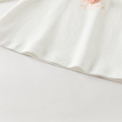 Dave&Bella Girls Autumn Sweet Cotton Light Blue/White Lace Collar T-shirt Tops