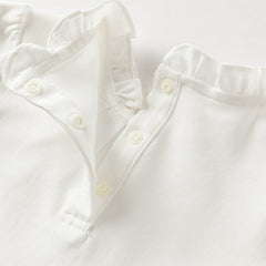 Dave&Bella Girls Autumn Sweet Cotton Light Blue/White Lace Collar T-shirt Tops