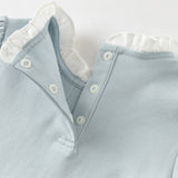 Dave&Bella Toddler Girls Sweet Cotton Light Blue/White Lace Collar T-shirt Tops