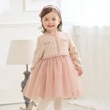 Dave&Bella Toddler Girls Sweet Pink Classic Plaid Mesh Princess Dress