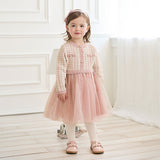 Dave&Bella Toddler Girls Sweet Pink Classic Plaid Mesh Princess Dress