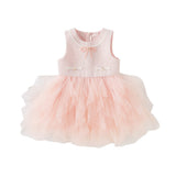 Dave&Bella Kids Girls Elegant Pink Cardigan Pinafore Mesh Dress Two Pieces Set