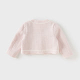 Dave&Bella Kids Girls Elegant Pink Cardigan Pinafore Mesh Dress Two Pieces Set