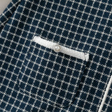 Dave&Bella Toddler Girls Navy Blue Plaid Sweet Fake Two-Piece Dress