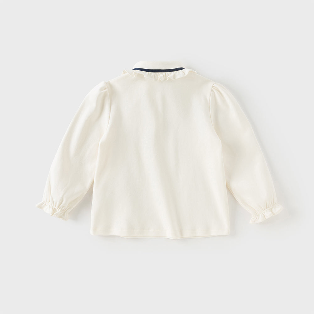 Dave&Bella Toddler Girls Sweet Cotton White Shirt Top
