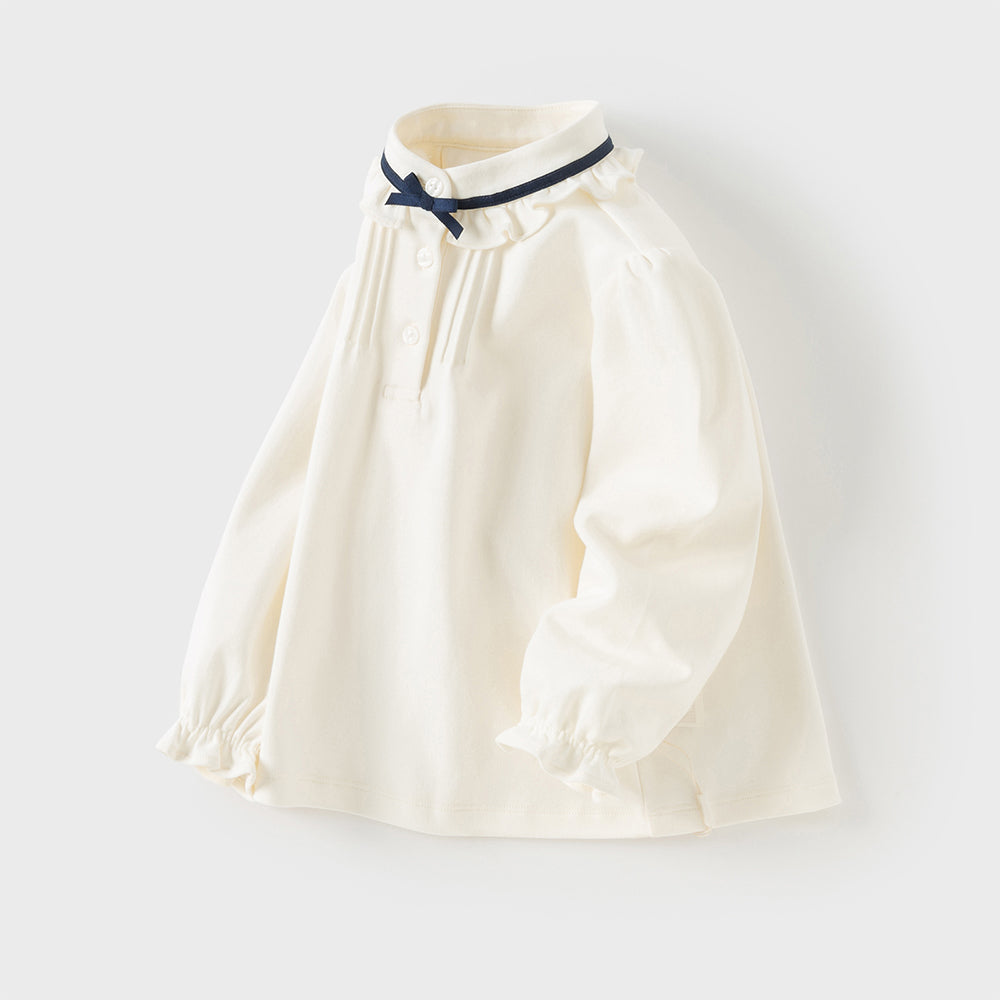 Dave&Bella Toddler Girls Sweet Cotton White Shirt Top