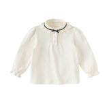 Dave&Bella Toddler Girls Sweet Cotton White Shirt Top