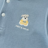Dave&Bella Toddler Boys Cool Blue Polo Collar Casual Sweatshirts