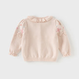Dave&Bella Toddler Girls Cotton Sweet Pink Floral Print Sweater Cardigans
