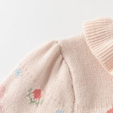 Dave&Bella Toddler Girls Cotton Sweet Pink Floral Print Sweater Cardigans