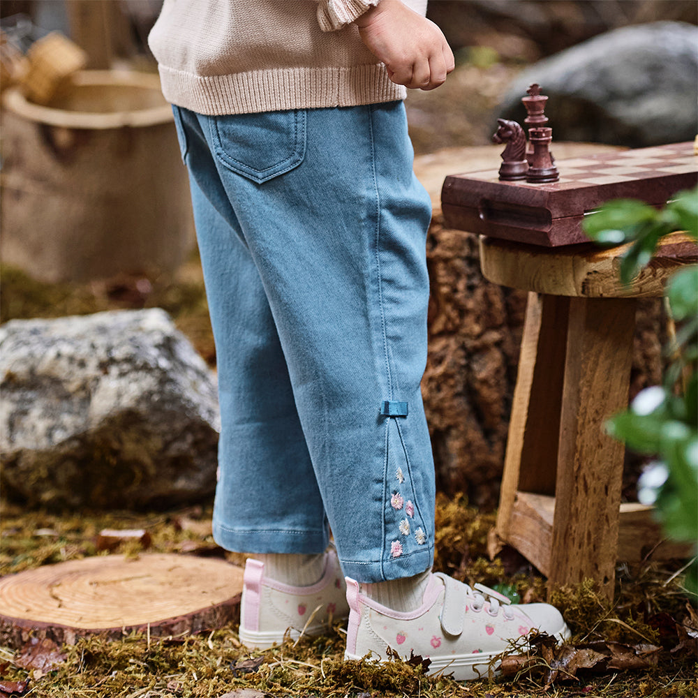 Dave&Bella Toddler Girls Cute Denim Blue Casual Jeans