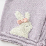 Dave&Bella Toddler Girls Purple Sweet Rabbit Print Hooded Knit Coats