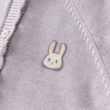Dave&Bella Toddler Girls Purple Sweet Rabbit Print Hooded Knit Coats