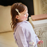 Dave&Bella Toddler Girls Purple Sweet Rabbit Print Hooded Knit Coats
