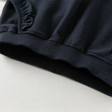 Dave&Bella Toddler Girls Navy Blue Cotton Drawstring Sports Loose Sweatpants