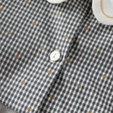 Dave&Bella Toddler Girls Cotton Sweet Grey Plaid A-line Princess Dress(wallet bag)