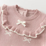 Dave&Bella Toddler Girls Noble Pink Mesh Sweater A-line Princess Dress