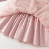 Dave&Bella Toddler Girls Noble Pink Mesh Sweater A-line Princess Dress