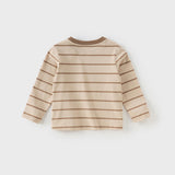 Dave&Bella Boys Toddler Long-Sleeve Cotton Casual Striped T-shirt Tops
