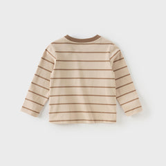 Dave&Bella Boys Autumn Long-Sleeve Cotton Casual Striped T-shirt Top