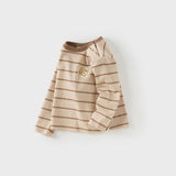 Dave&Bella Boys Toddler Long-Sleeve Cotton Casual Striped T-shirt Tops