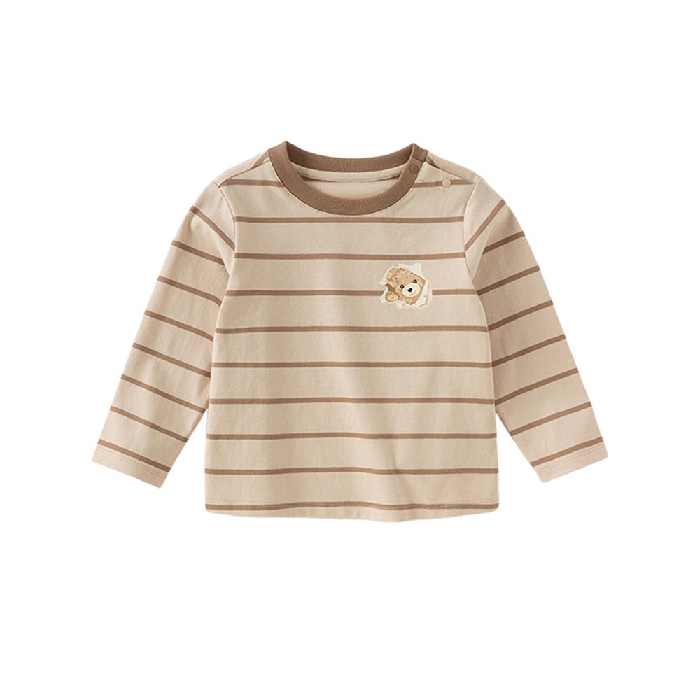 Dave&Bella Boys Autumn Long-Sleeve Cotton Casual Striped T-shirt Top